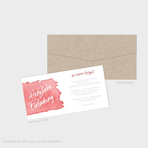Backing-Card "Watercolor-Brush | Rot" 19,5x10