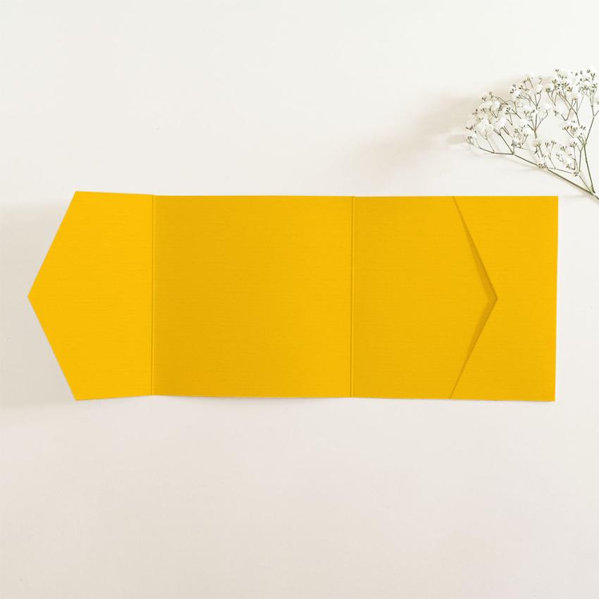 Pocketfold-Karte Quer-Format quadratisch (15x15) Struktur-Karton "Struktur Honiggelb" Basic Line