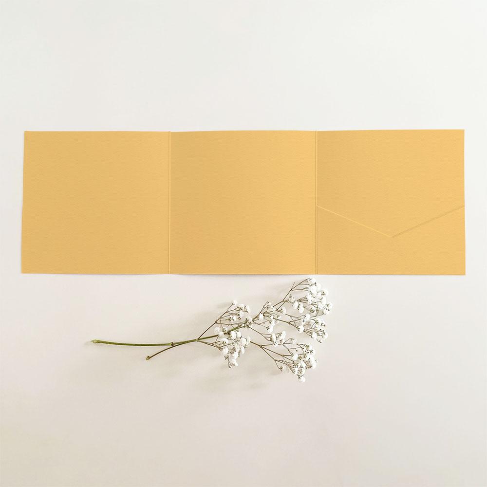 Trippel-Pocketfold-Karte quadratisch (15x15) Struktur-Karton "Caramel" Basic Line