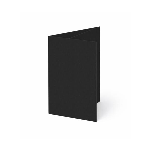 Trippelkarte - Leporello 270g/m² DIN A6 3-Fach in recycling schwarz
