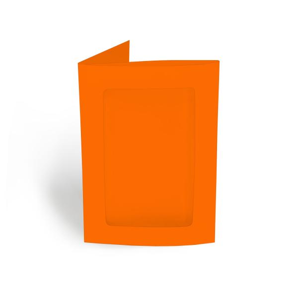 Passepartoutkarte rechteck 3-Fach DIN B6 in orange