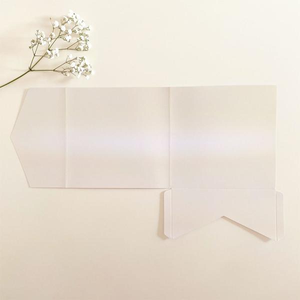 Pocketfold-Karte Quadrat (15x15) Premium-Karton "Metallic Champagner" Exklusiv Line