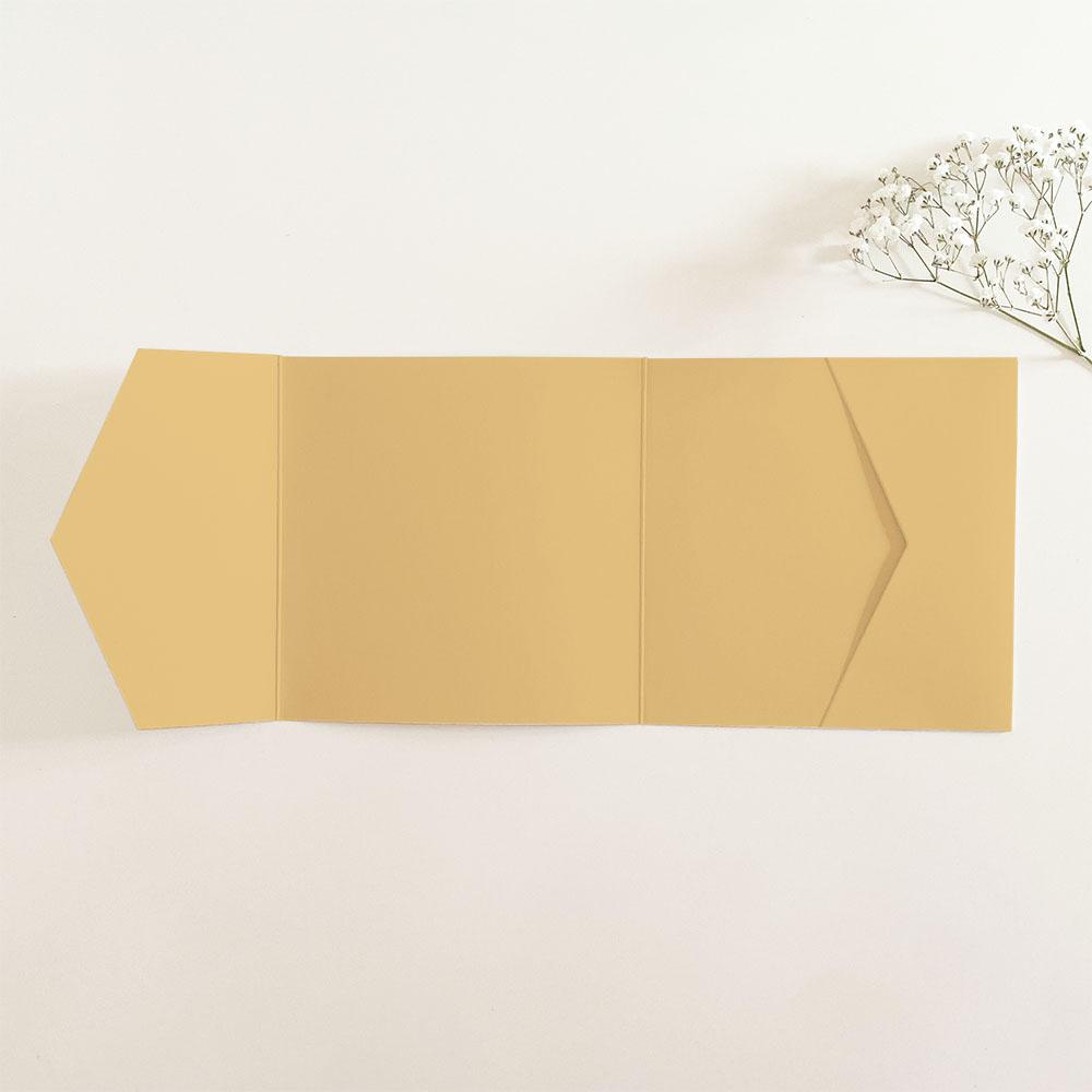 Pocketfold-Karte Quer-Format quadratisch (15x15) Premium-Karton "Cappuccino" Basic Line