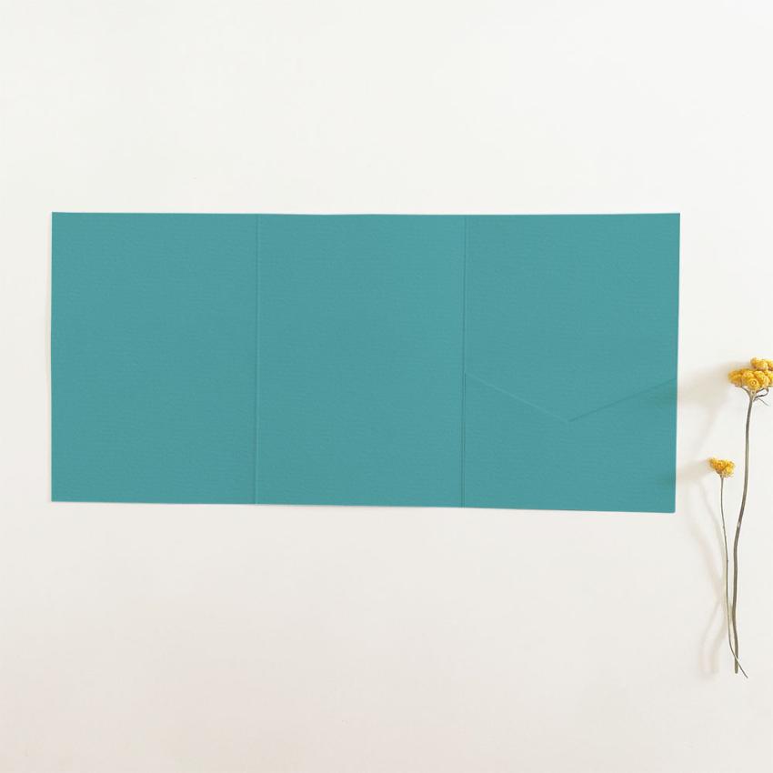 Pocketfold-Karte B6 Tripple Struktur-Karton "Struktur Lagunenblau" Basic Line