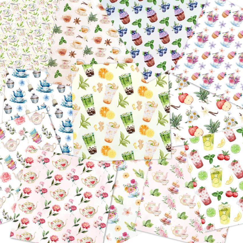 LaCreativ - Designpapier "Teeliebe" Paper Pack 6x6" - 24 Bogen