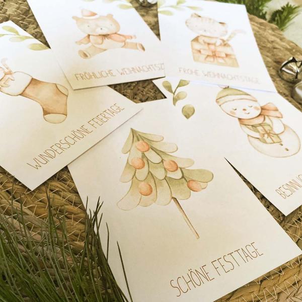 Weihnachtskarten-Bundle DIN A6 "Cute Christmas" | Grußkarten-Set | Postkarten
