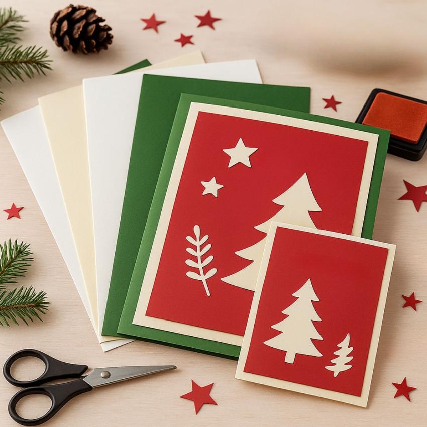 Tonkartonset "Weihnachten" | 25 Bogen in 5 Farben DIN A4 - 160/170 g/m²