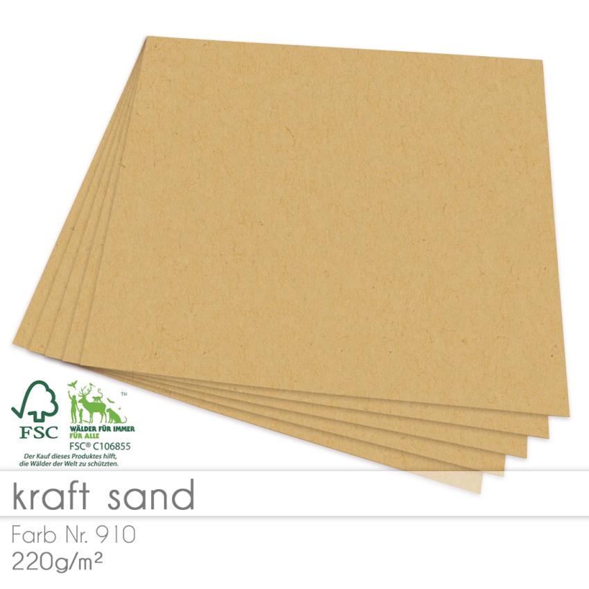 Cardstock "Recycling" 12"x12"  220g/m² (30,5 x 30,5cm) in kraft sand