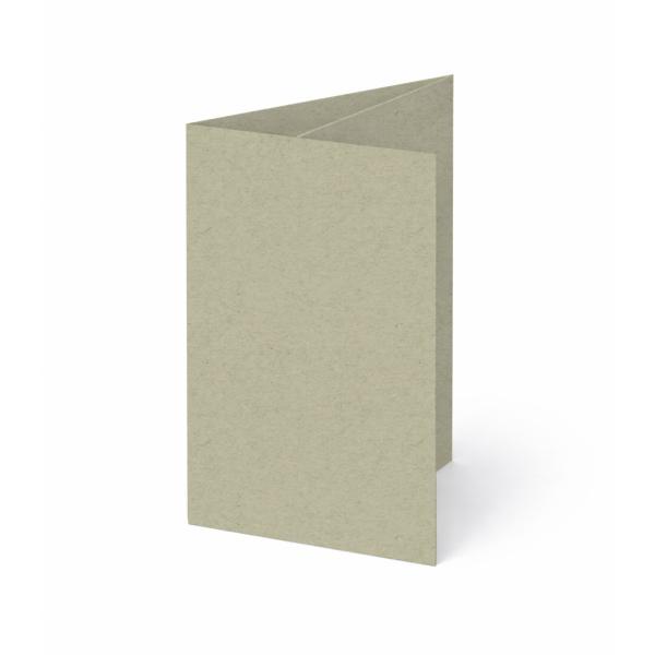 Trippelkarte - Leporello 220g/m² DIN B6 3-Fach in kraft moosgrau