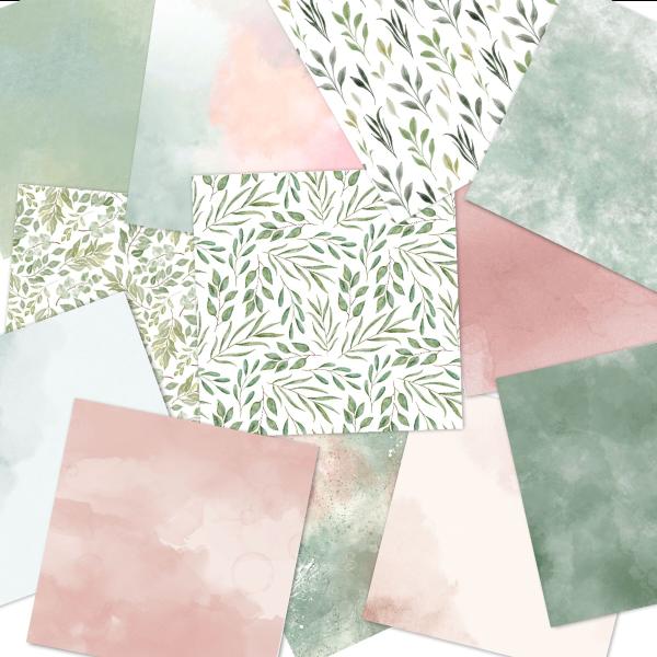 LaCreativ - Designpapier "Eukalyptusliebe" Paper Pack 6x6" - 24 Bogen