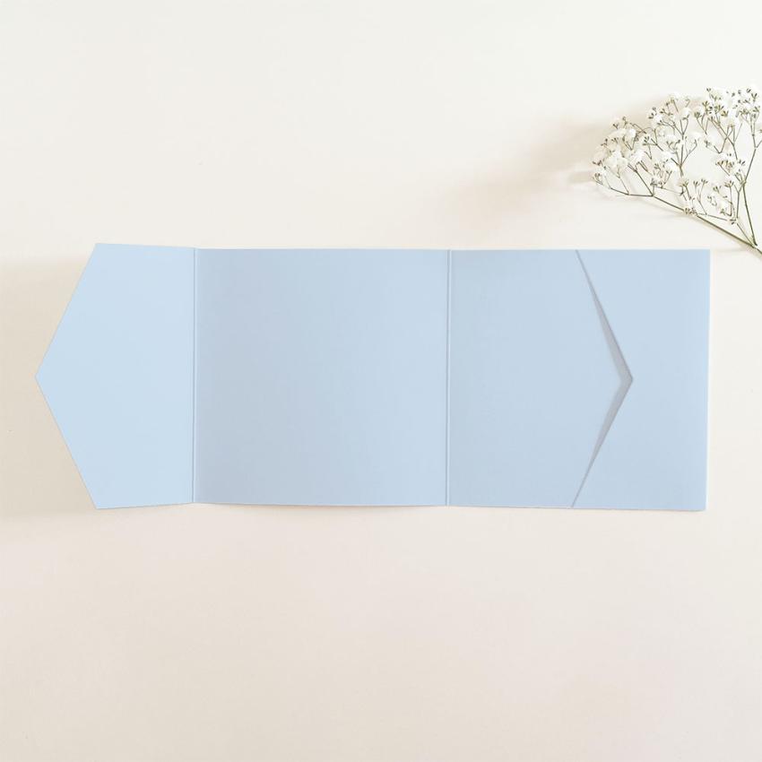 Pocketfold-Karte Quer-Format quadratisch (15x15) Premium-Karton "Hellblau" Basic Line