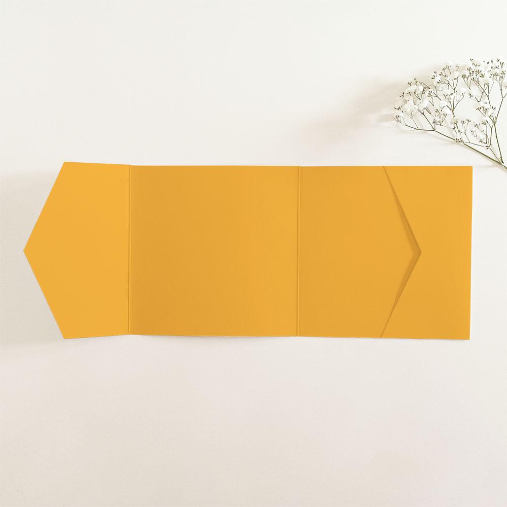 Pocketfold-Karte Quer-Format quadratisch (15x15) Premium-Karton "Altgold" Basic Line