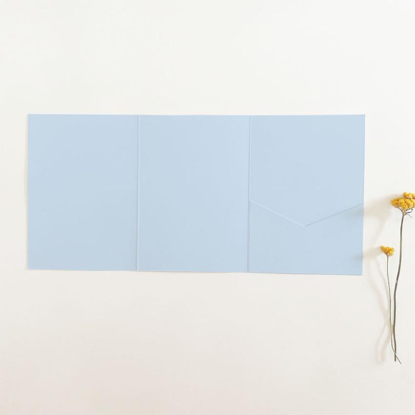 Pocketfold-Karte B6 Tripple Premium-Karton "Hellblau" Basic Line