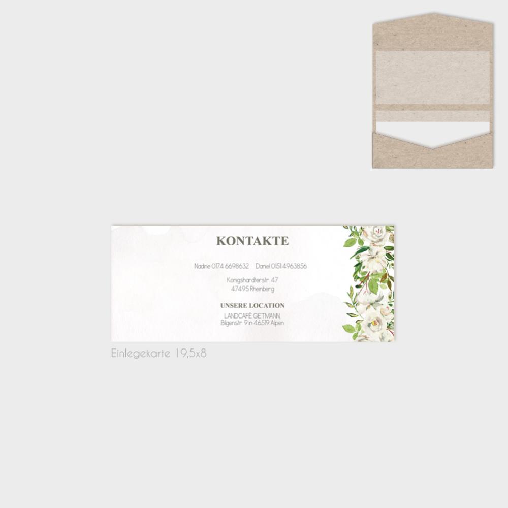 Einlegekarte "Antique White" 19,5x8