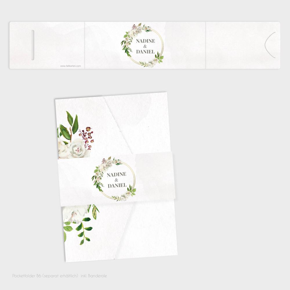 Banderole "Antique White" zu DIN B6 Pocketfolder