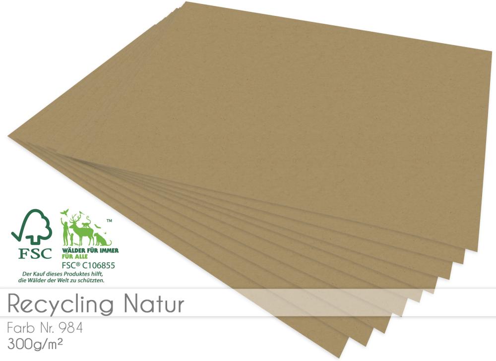 Scrapbooking-/ Bastelpapier 300g/m² DIN A3 in recycling natur