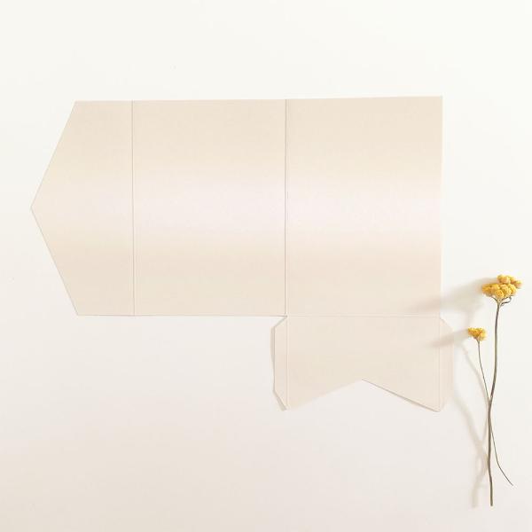 Pocketfold-Karte B6 Premium-Karton "Metallic Champagner" Exklusiv Line