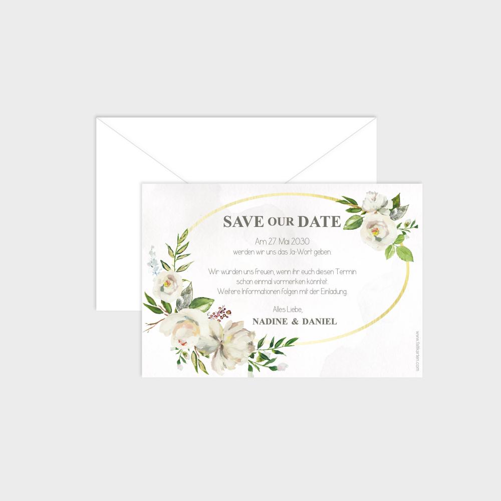 Save the Date "Antique White" DIN B6 