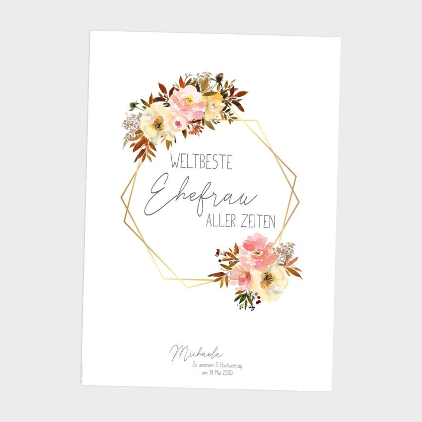 Spruchposter "weltbeste Ehefrau" | Geschenkidee | Personalisiert  | individuelles Bild | Wanddeko