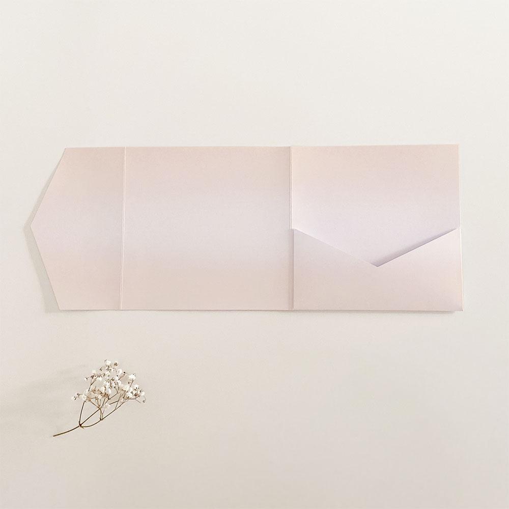Pocketfold-Karte Quadrat (15x15) Basic-Karton "Perlmutt Rose" Exklusiv Line