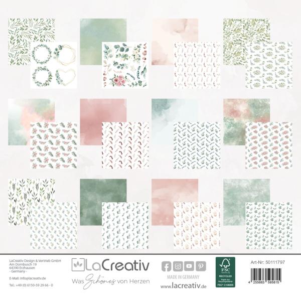 LaCreativ - Designpapier "Eukalyptusliebe" Paper Pack 6x6" - 24 Bogen