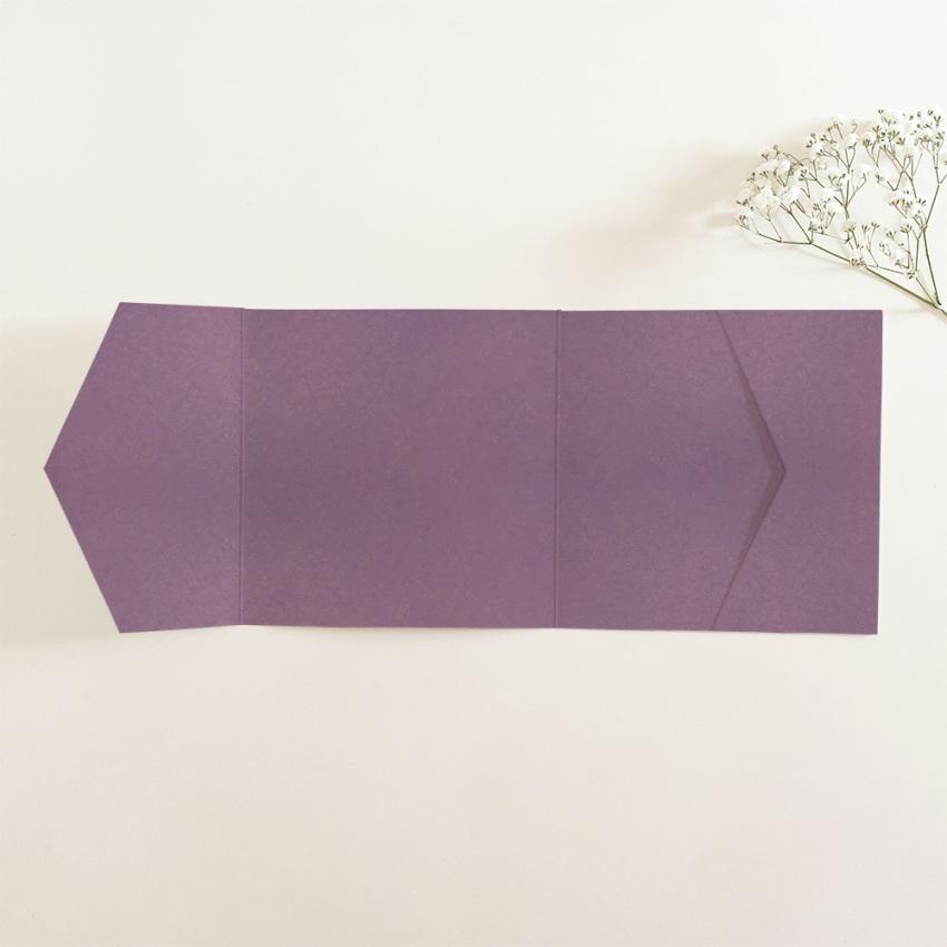 Pocketfold-Karte Quer-Format quadratisch (15x15) Recycling-Karton "Kraft Purple" Basic Line