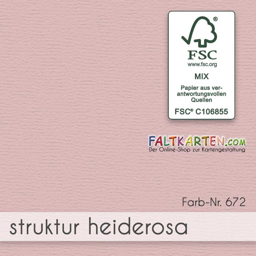 Tonkarton - Tonpapier DIN A4 100g/m² - 25 Bogen in struktur heiderosa