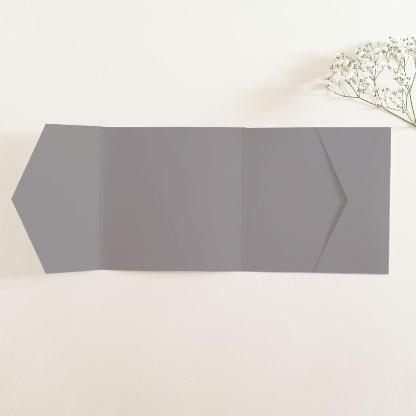 Pocketfold-Karte Quer-Format quadratisch (15x15) Premium-Karton "Schiefergrau" Basic Line