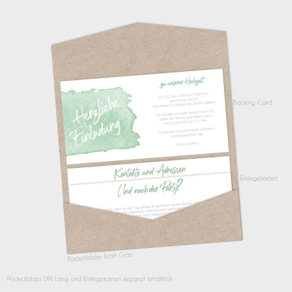 Backing-Card "Watercolor-Brush | Pistazie" 19,5x10