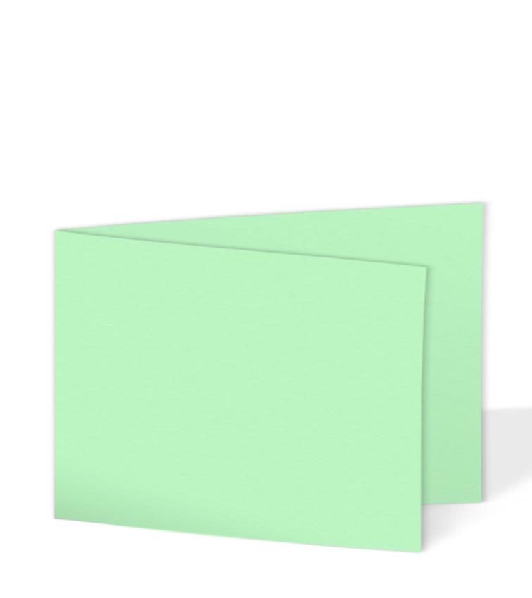 Doppelkarte - Faltkarte 240g/m² DIN B6 quer in pastell grün