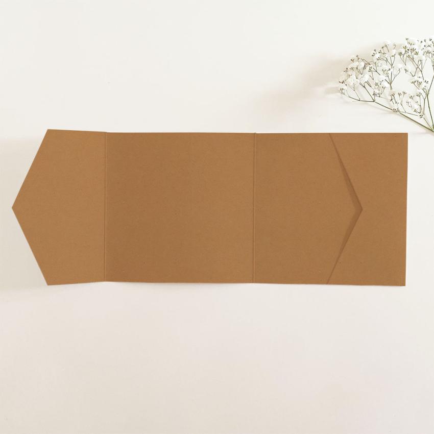 Pocketfold-Karte Quer-Format quadratisch (15x15) Recycling-Karton "Kraft Braun" Basic Line