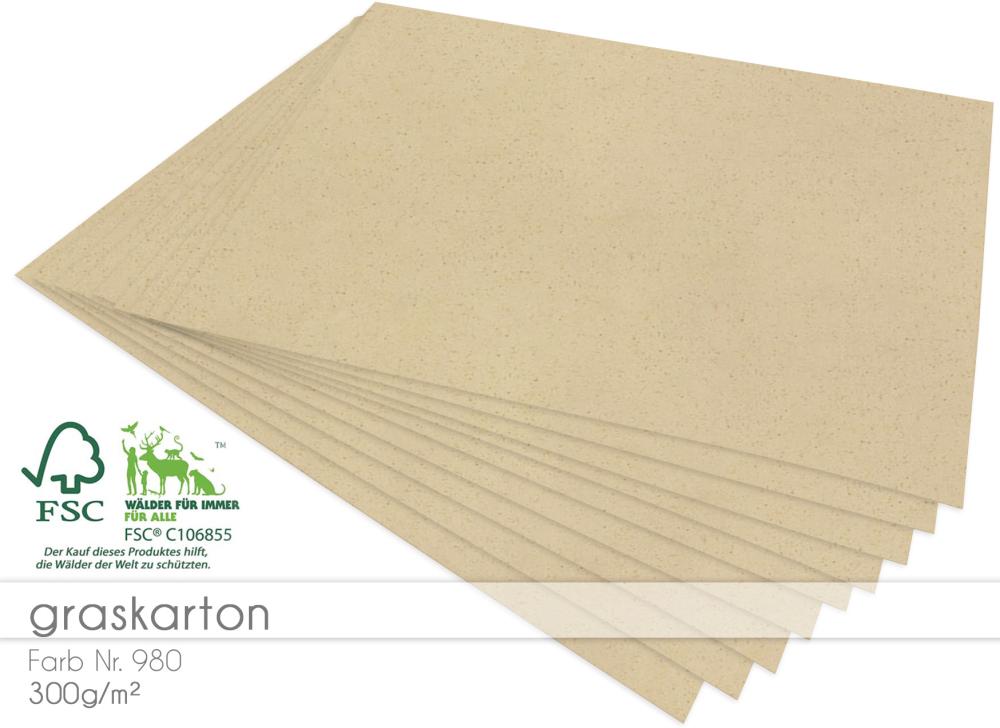 Scrapbooking-/ Bastelpapier 300g/m² DIN A3 in Graskarton