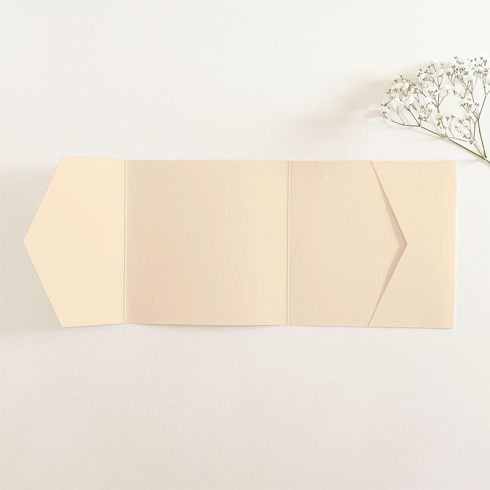Pocketfold-Karte Quer-Format quadratisch (15x15) Premium-Karton "Creme" Basic Line