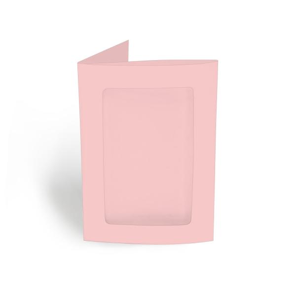 Passepartoutkarte rechteck 3-Fach DIN B6 in babypink