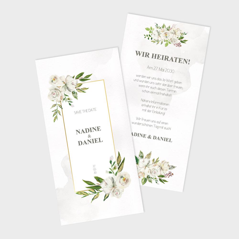 Save the Date "Antique White" DIN Lang