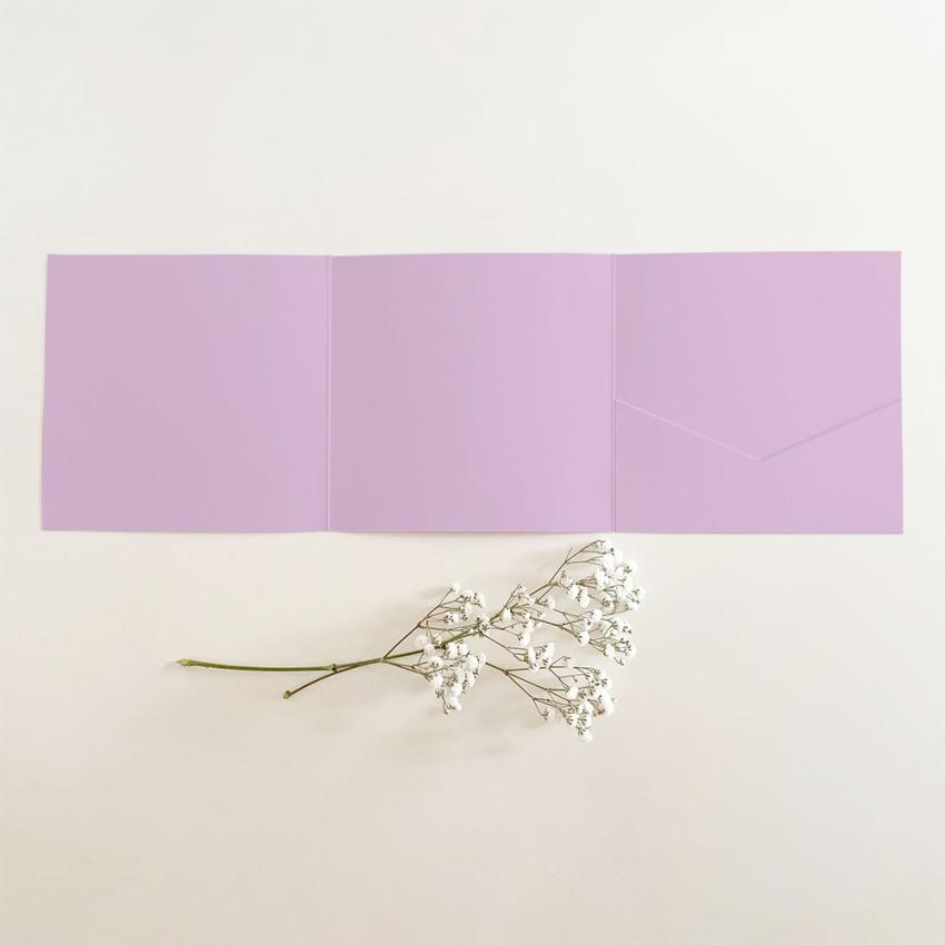 Trippel-Pocketfold-Karte quadratisch (15x15) Premium-Karton "Lavendel" Basic Line