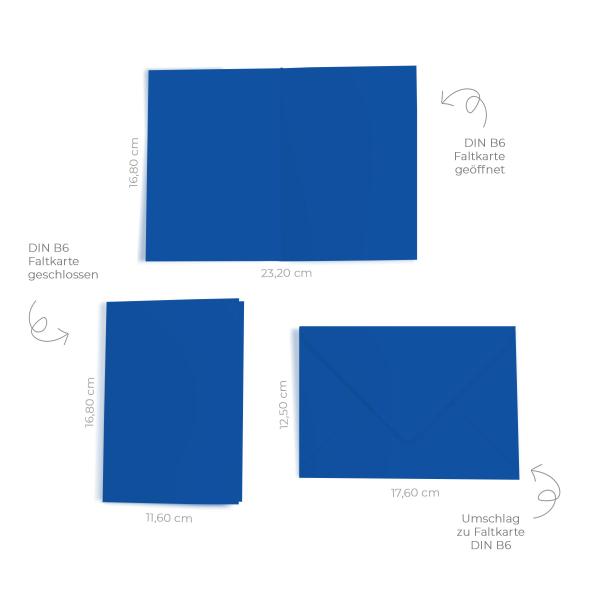 Faltkarte mit Briefumschlag DIN B6 in royalblau