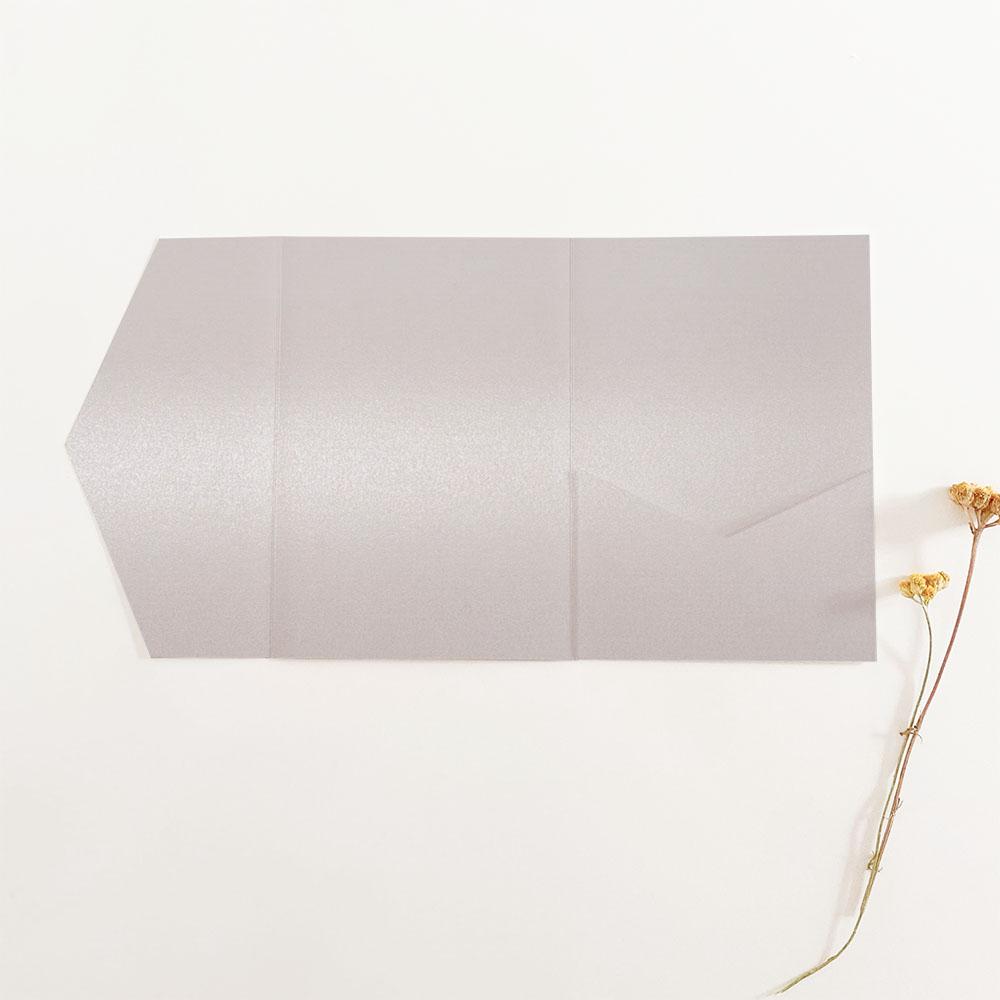 Pocketfold-Karte B6 Premium-Karton "Metallic Puderrosa" Exklusiv Line