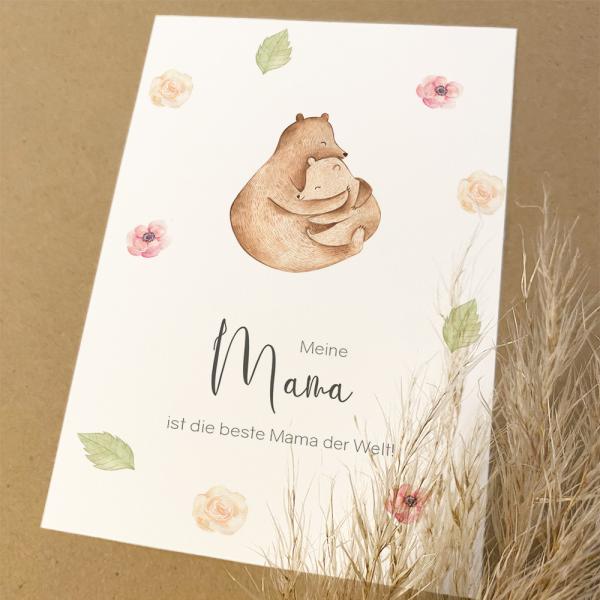 Spruchposter "Mama Bär" | Geschenkidee | Personalisiert  | Muttertag | Wanddeko