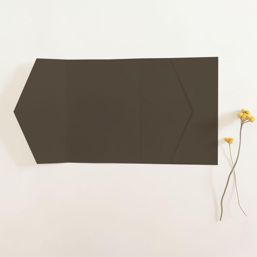 Pocketfold-Karte B6 seitlich Struktur-Karton "Struktur Espresso" Basic Line