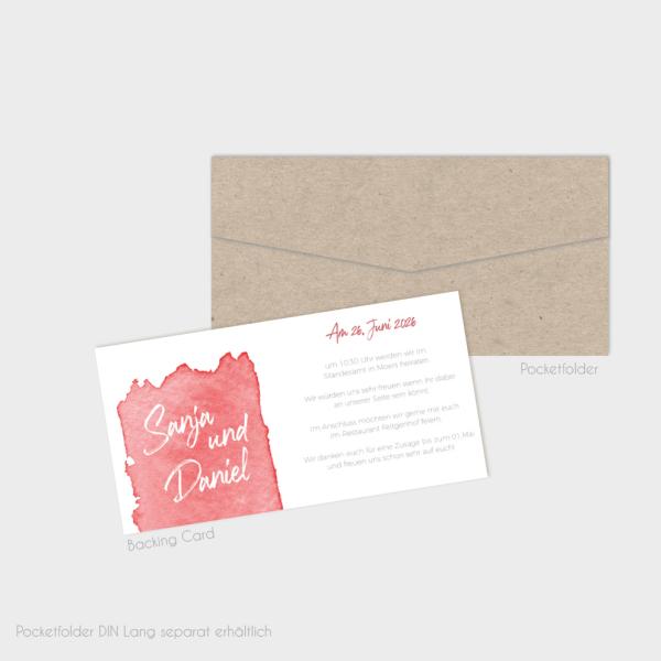 Backing-Card "Watercolor-Brush | Rot" 19,5x10