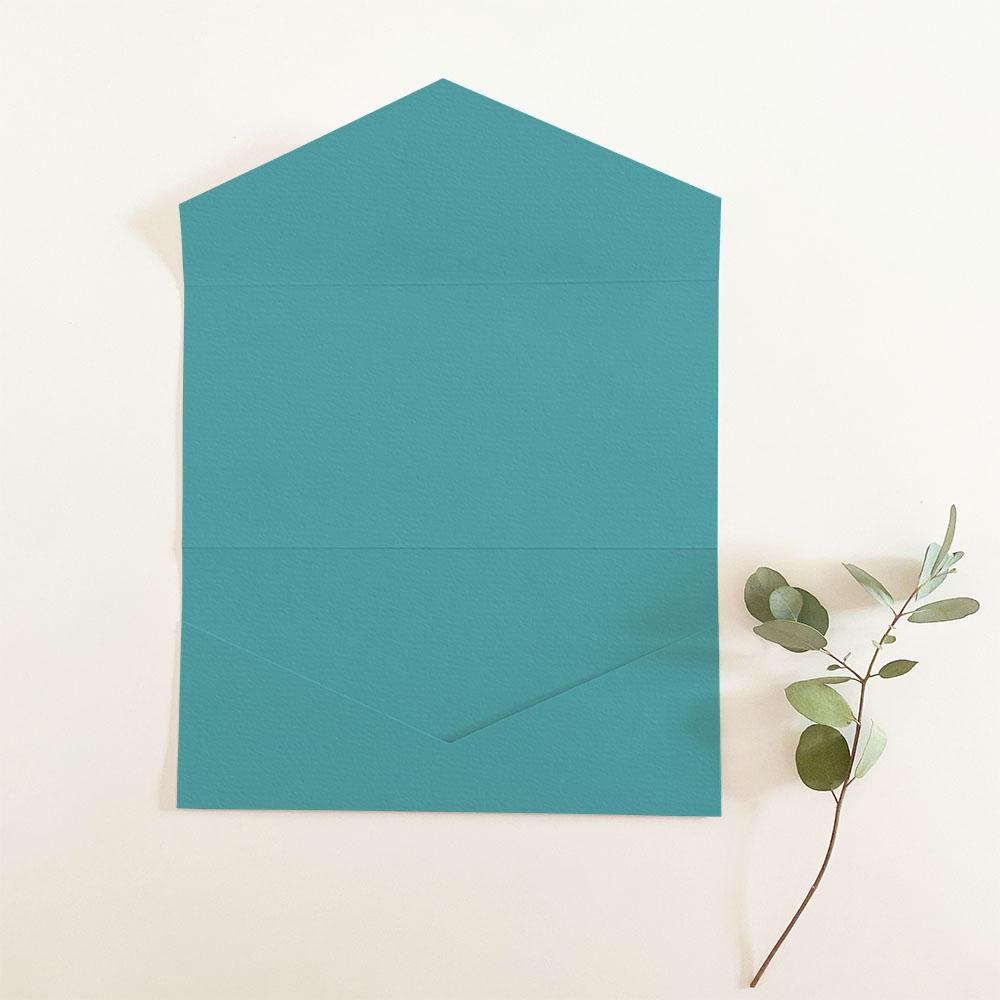 Pocketfold-Karte DIN Lang Struktur-Karton "Struktur Lagunenblau" Basic Line