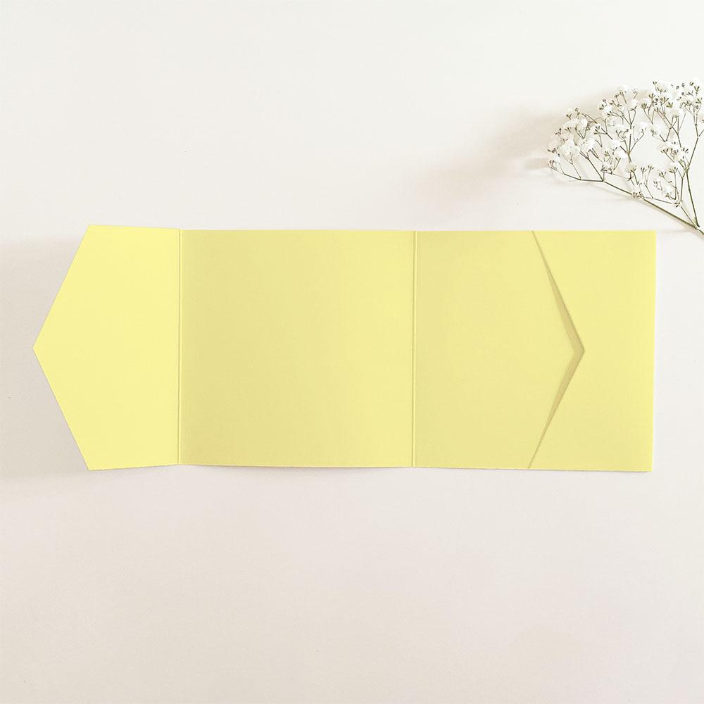 Pocketfold-Karte Quer-Format quadratisch (15x15) Premium-Karton "Gelb" Basic Line